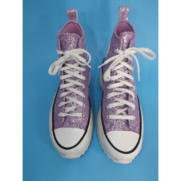 Converse Run Star Hike High Top Purple Glitter Platform Shoes-Ladies 9 / Men 7½ - Picture 7 of 16
